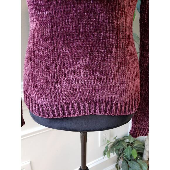 Michael Kors Sweater Womens XS Purple Polyester Knit Funnel Neck Super Soft - Picture 9 of 11